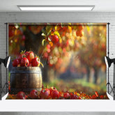 Aperturee - Aperturee Bountiful Apple Orchard Bokeh Photography Backdrop